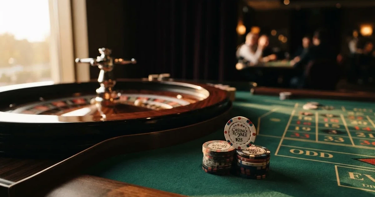 Roda de roleta e fichas sobre feltro verde, sob uma luz quente de fim de tarde — casinos legais em portugal