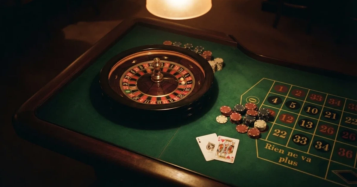 Mesa de jogo iluminada com cartas, vista de cima — slot machines em portugal